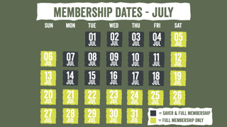 July Membership Dates