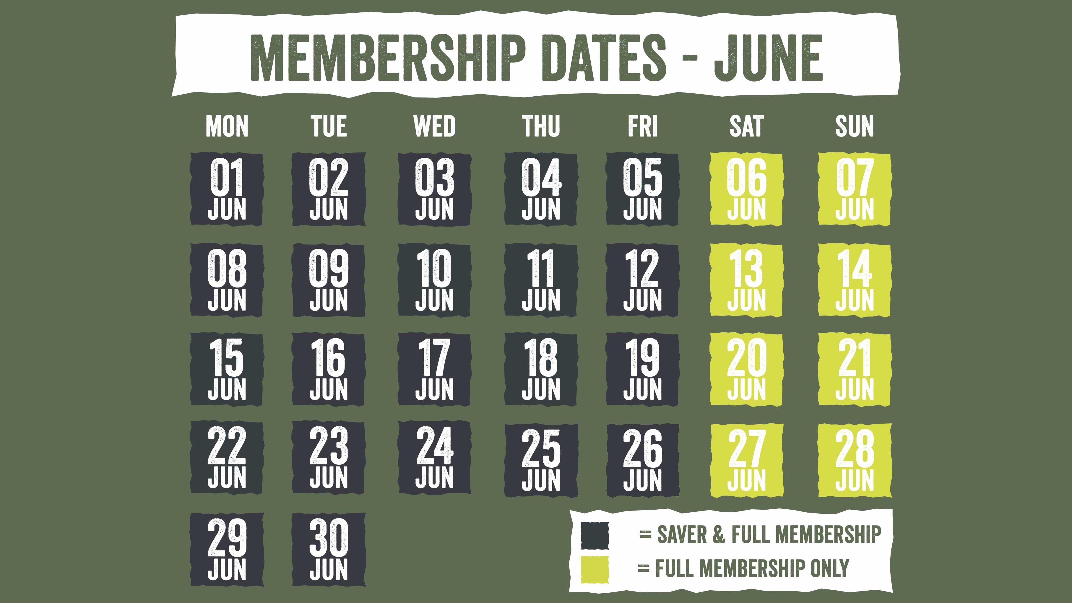 June Membership Dates 2026 20