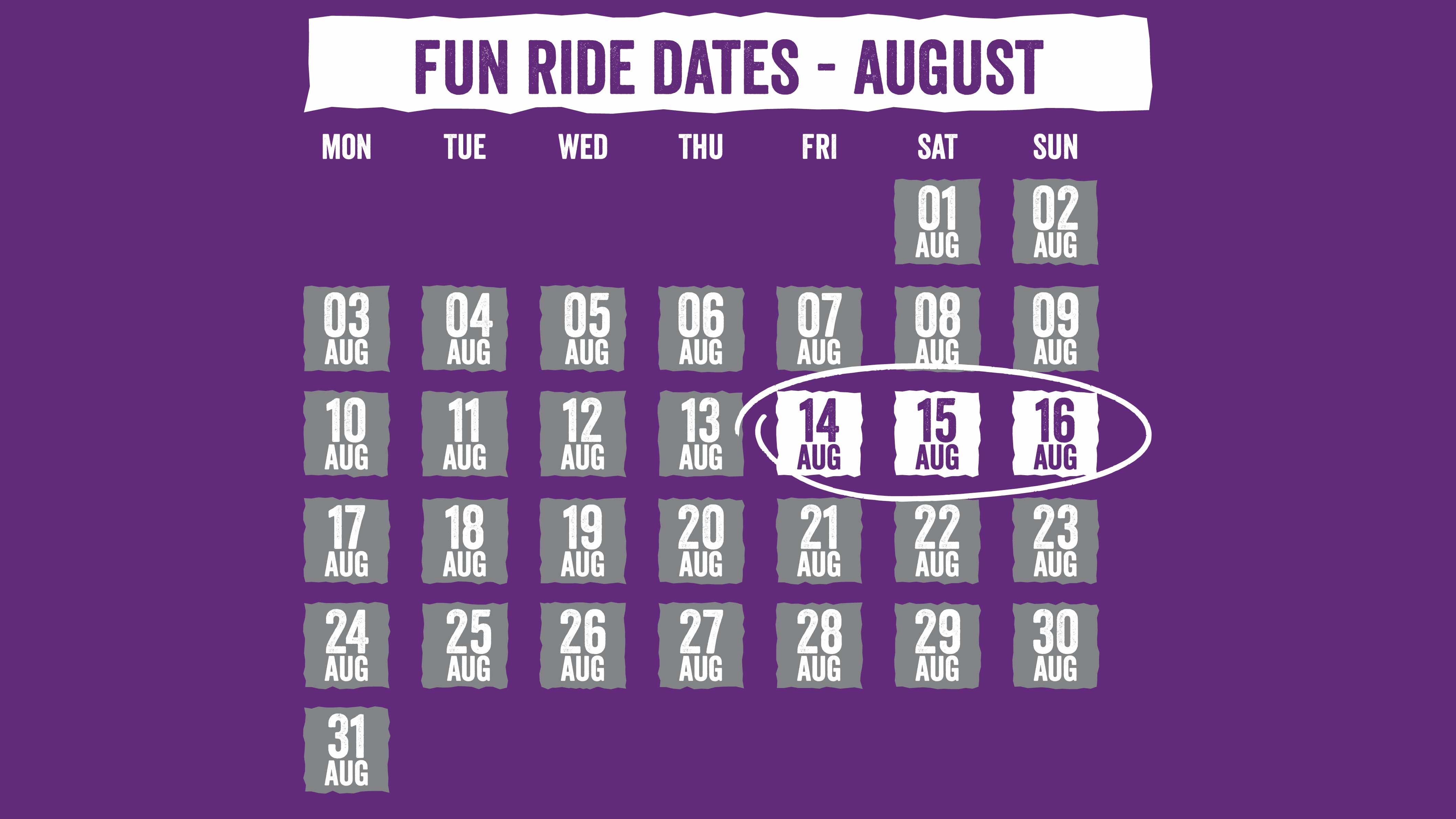 August Fun Ride Dates 2026 20