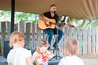 Children dancing to Live Music in the Ox Shed Beer Garden