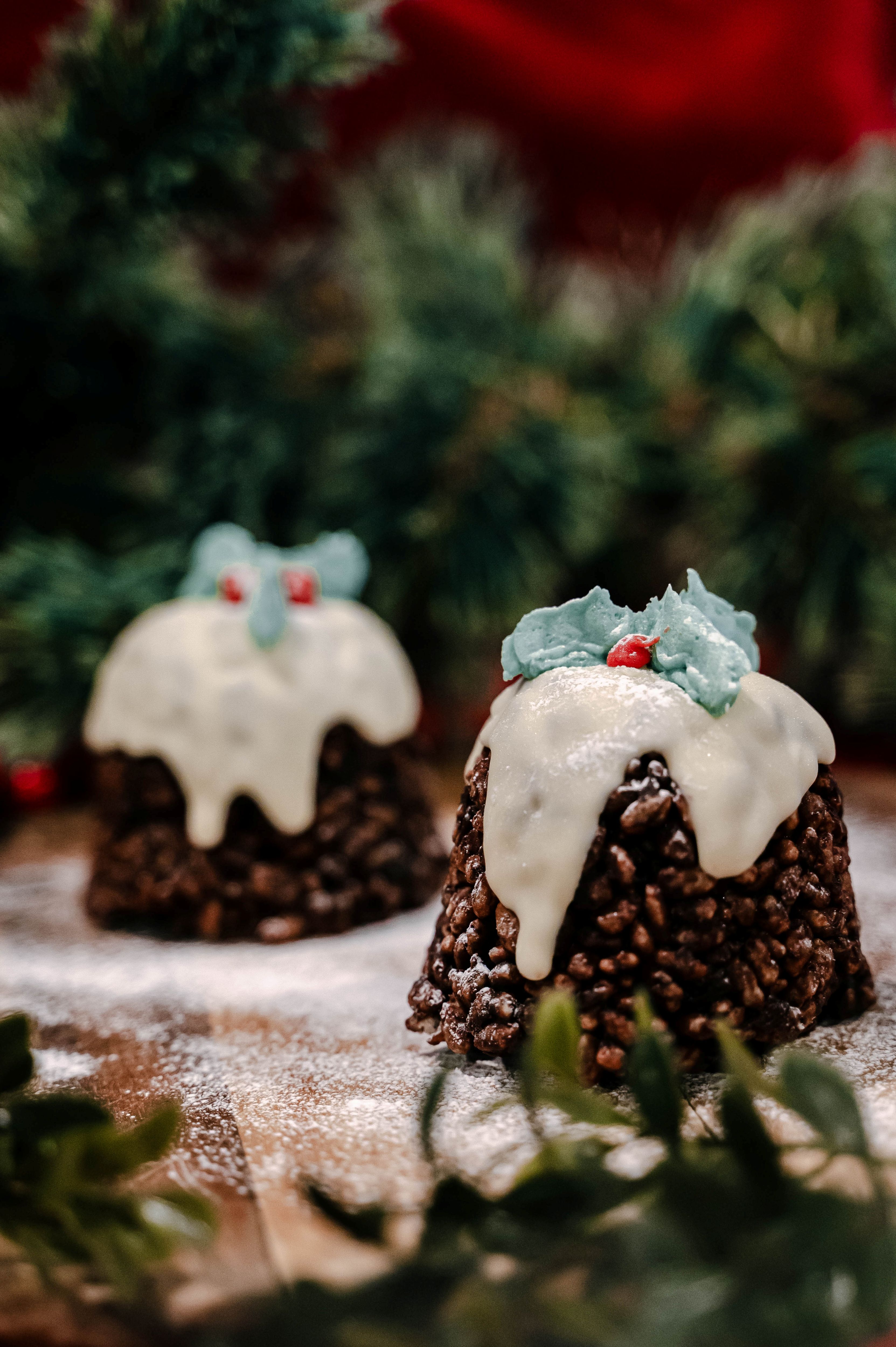 Christmas Rice Crispy Puddings