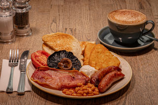A Farmer's Full English Breakfast in the Ox Shed Restaurant
