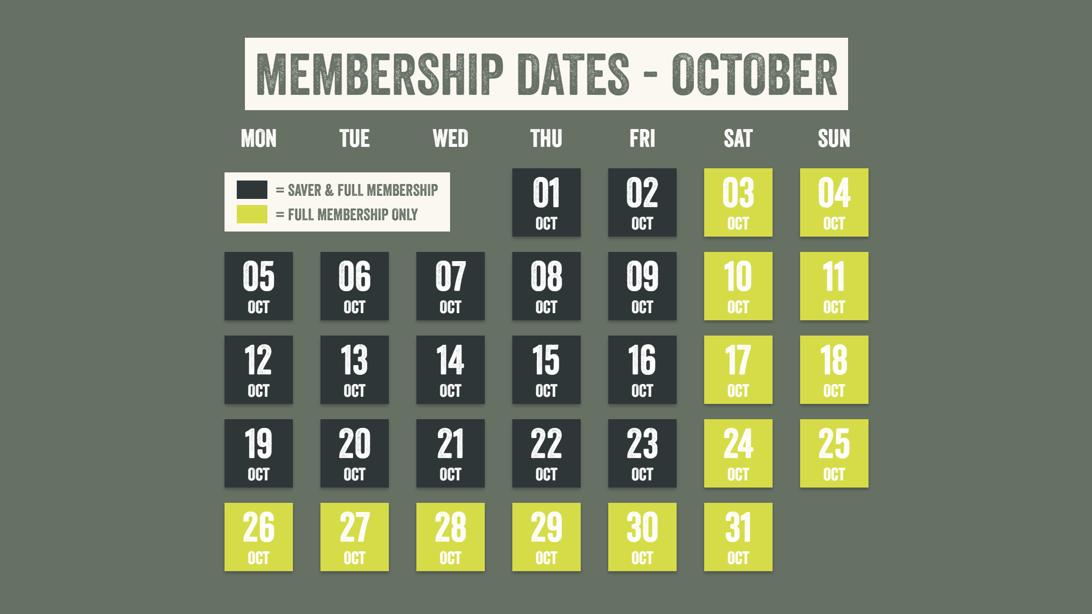 October Membership 2